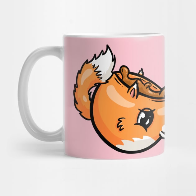 Fox Cute Coffee Cup Cartoon Illustration by Squeeb Creative